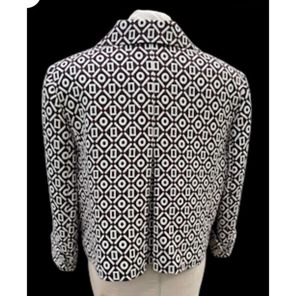 Alex Marie Espresso/Cream Cropped Jacket Sz. 16 Professional Office Spring - Picture 4 of 10